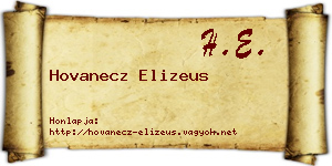 Hovanecz Elizeus névjegykártya